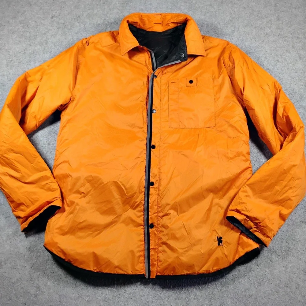 Chrome Industries Warm Workshirt Jacket Mens XL Black Orange Quilted Reversible